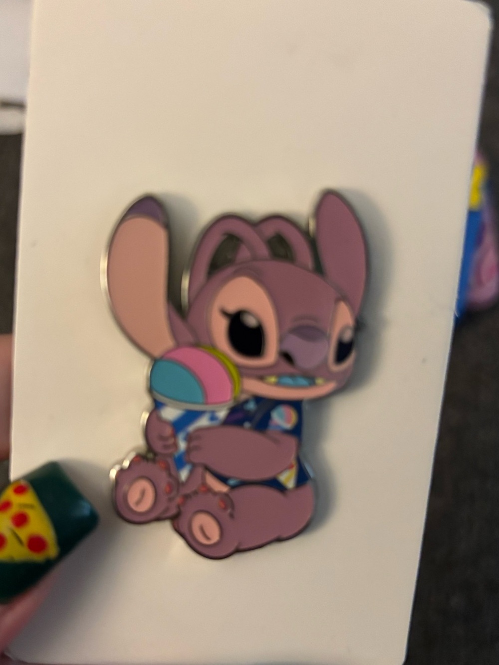 Stitch Enamel Pin - Pink & Purple with Beach Ball
